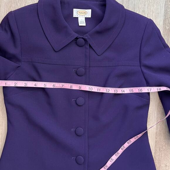 Talbots Petites Purple 5 Button 3/4 Sleeve Blazer Size 2P - Picture 6 of 8